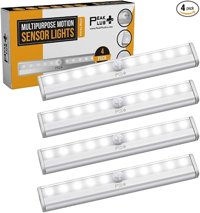 PeakPlus LED Motion Sensor Light, LED Battery Operated Lights, Under Cabinet by PeakPlus