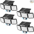 Solar Flood Light Outdoor 4 Pack, 3500LM Super Bright Motion Sensor Outdoor by WdtPro