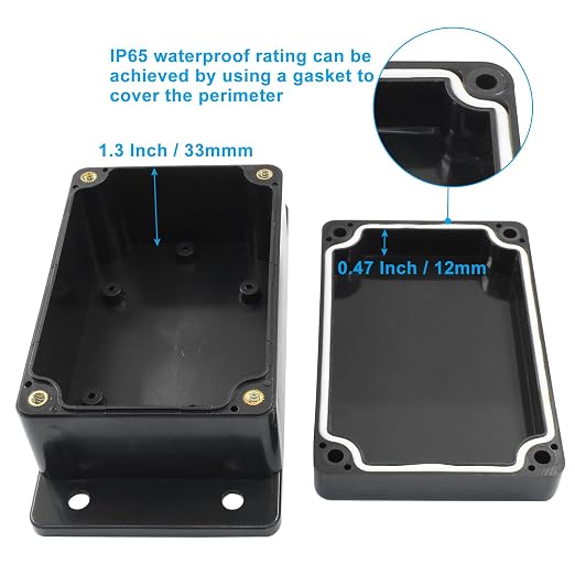 2 Pack Junction Boxes, 4 x 2.7 x 2 Inch IP65 Waterproof Project Box, ABS - Image 3