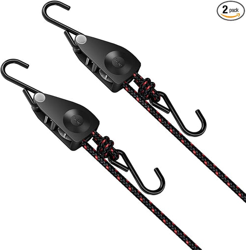1/4" Ratchet Tie Down Straps, Heavy Duty Kayak Pulley System by ELUFAH
