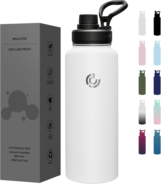 Sports Water Bottle 40oz, Insulated Water Bottle by coktik