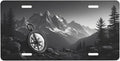 Mountain Compass License Plate Black White Adventure Design by Unknown