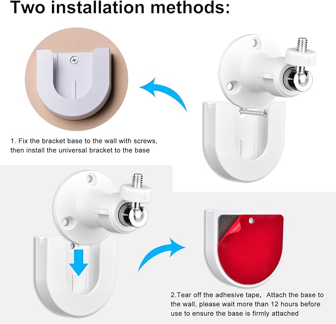 2pack Strong Adhesive Wall Mount +Adjustable Indoor/Outdoor Security Wall Mount - Image 3