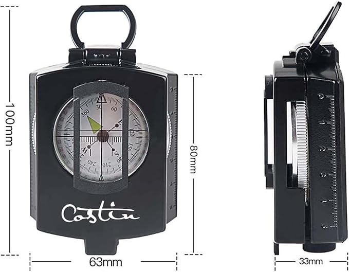 COSTIN Multifunctional Compass, Metal Military Waterproof High Accuracy Compass - Image 2