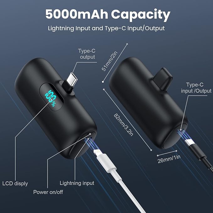Portable Charger for iPhone 17/16/15, Mini Power Bank 5000mAh PD USB C Portable - Image 4