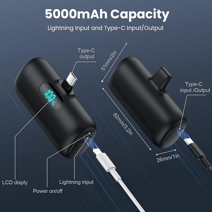 Portable Charger for iPhone 17/16/15, Mini Power Bank 5000mAh PD USB C Portable - Image 7