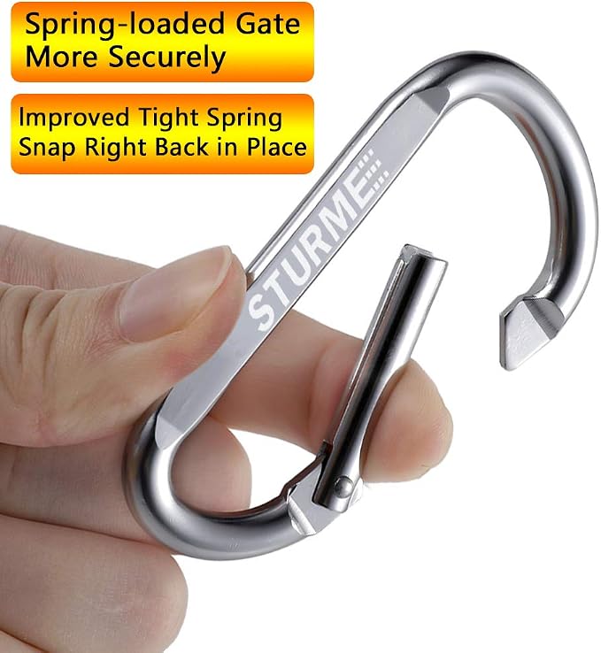 20pcs 2.7" Carabiner Clip Durable Carabeaner Hooks Small Carabiner D Clip - Image 2