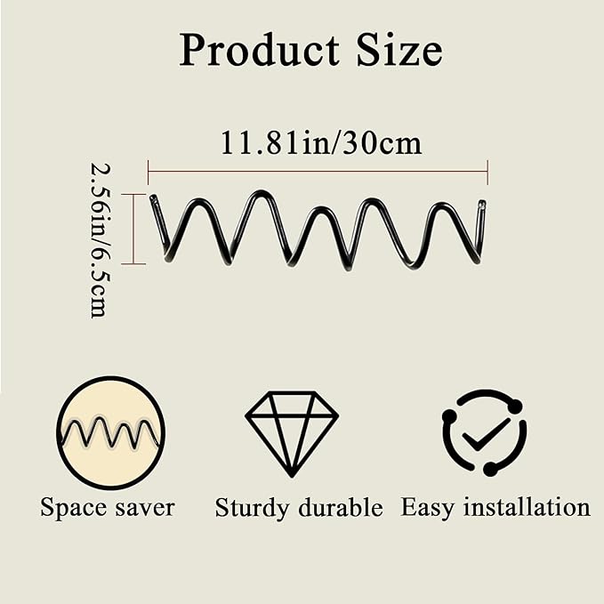 Black Wall Mounted Coat Rack, Decoration Wave Shaped Wall Hooks, Heavy-Duty - Image 4