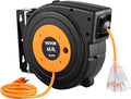 VEVOR Retractable Extension Cord Reel, 45 FT, Heavy Duty 12AWG/3C SJTOW Power by VEVOR