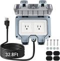 Outdoor Power Outlet Box with 32.8Ft Extension Cord, NEMA 5-15R, STW 14 AWG by ZUYIYI