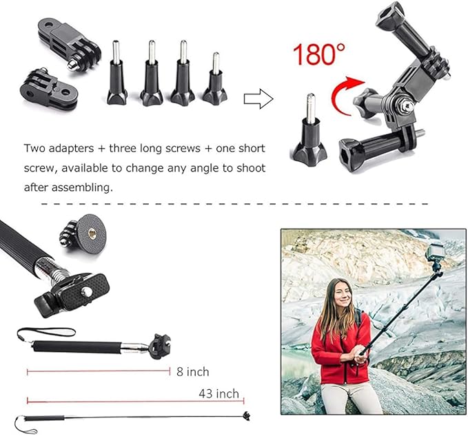 Reflex Camera 19-in-1 Action Camera Accessories Kit Compatible - Image 6