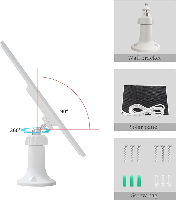 4W Solar Panel for Security Camera, Type C&Micro Solar Panel Charger for - Image 7