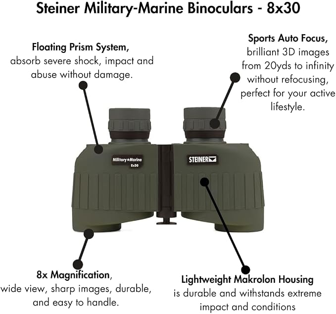 Steiner Military-Marine 8x30 Binoculars – Professional Grade High-Contrast - Image 2