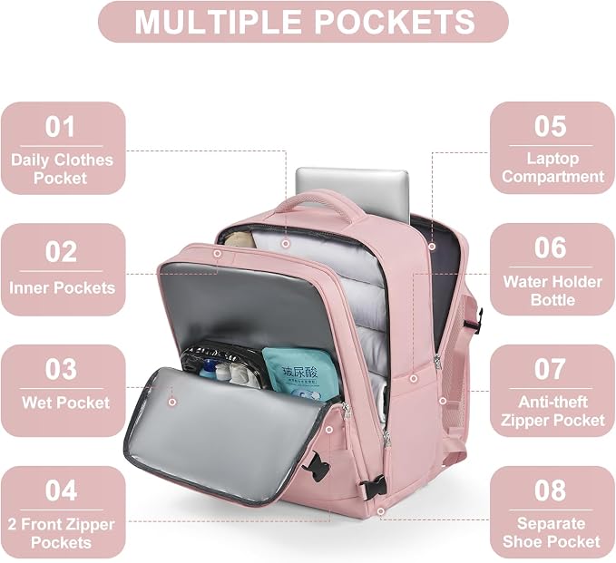 Large Travel Backpack for Women Airline Approved Carry on Backpack for - Image 4