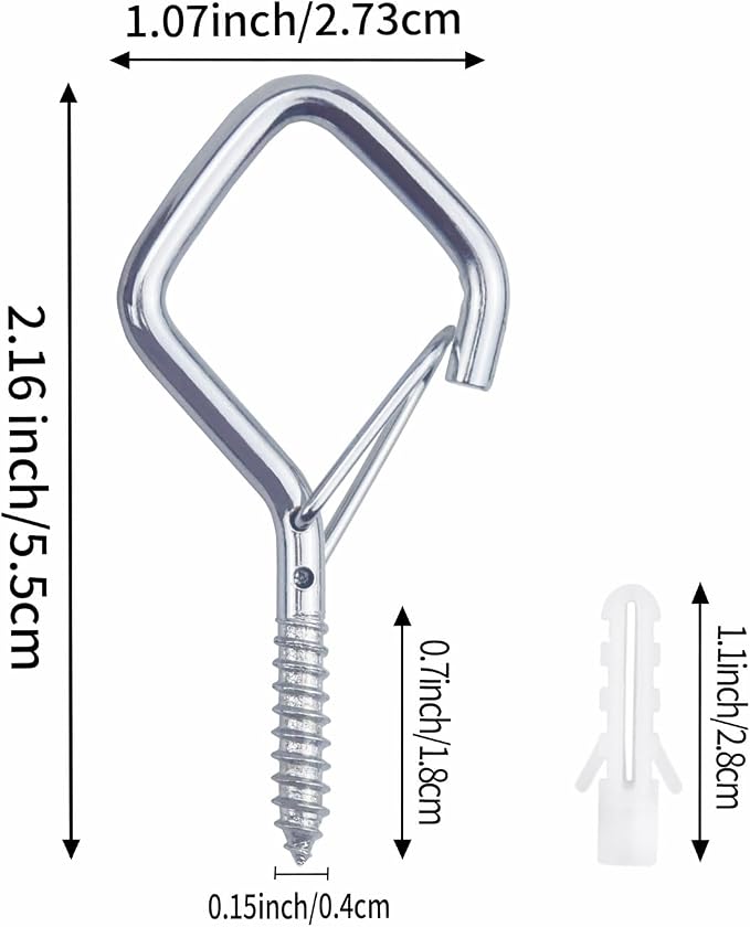 15 Pcs Silver Eye Hooks Screw Heavy Duty, Ceiling Hooks - Image 2