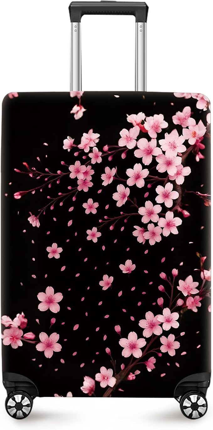 ANNA QUEEN Cherry Blossom Luggage Cover, Elegant Pink Sakura Design Suitcase by ANNAQUEEN