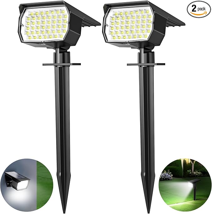 Tadyreal Solar Spot Lights Outdoor 2 Pack, Solar Landscape Spotlights Waterproof by TadyrealSolarLights