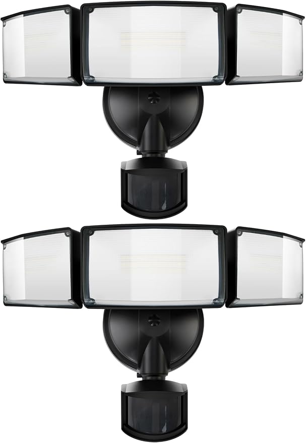 UME 2 Pack 5500LM LED Security Lights Motion Sensor Light Outdoor, 5000K by UME