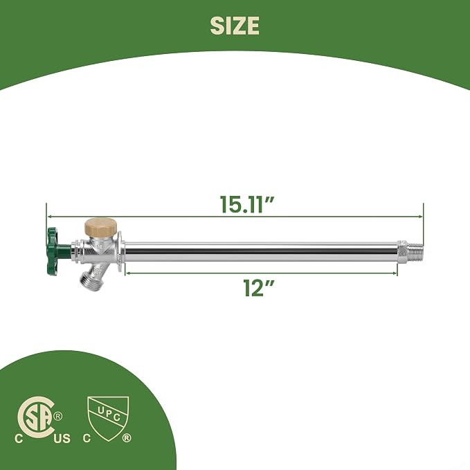 Watflow 12 Inch Anti-Siphon Frost Sillcock, ASME B16.34, Frost-Proof Outdoor - Image 6