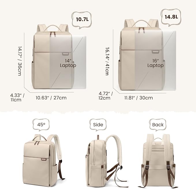 Laptop Backpack for Women, Work Business Traval Computer Backpacks - Image 2