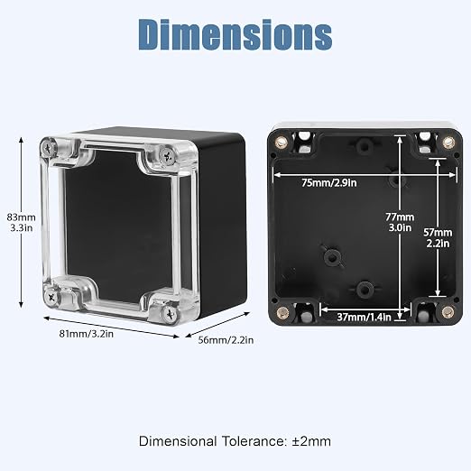 LeMotech Junction Box with Clear Cover IP65 Waterproof Project Box Dustproof - Image 2