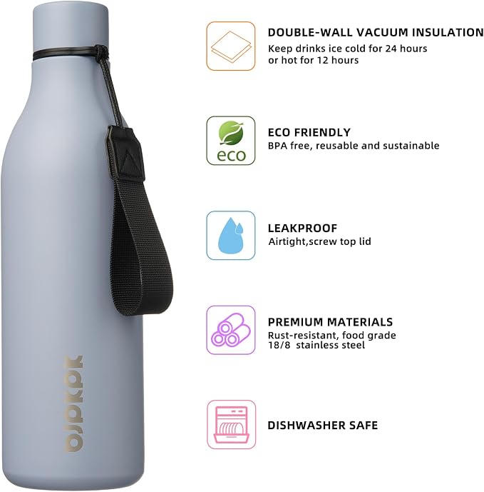 BJPKPK Insulated Water Bottles, 25 oz Stainless Steel Metal Water Bottle - Image 2