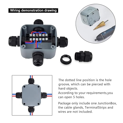Nineleaf Waterproof Electrical Box, 1PK Plastic Junction Box, IP66 External - Image 6