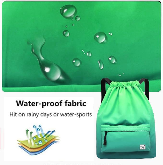 Waterproof Drawstring Bag, Gym Bag Sackpack Sports Beach Backpack - Image 4