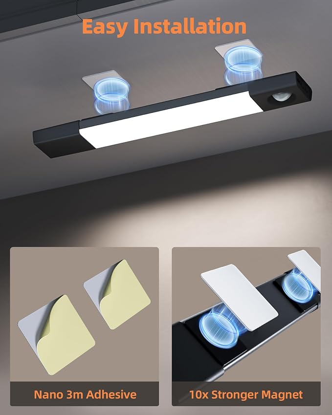 EZVALO Under Cabinet Lighting, Wireless Closet Lights, 50 LED Rechargeable - Image 6
