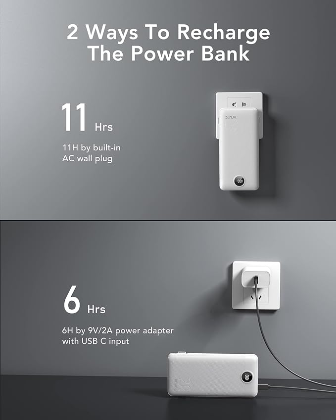 VRURC Power Bank 20000mAh, Fast Charging Portable Charger USB C, 4 Output 2 - Image 4