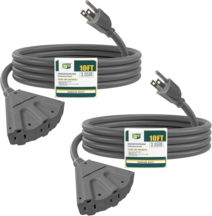 EP 2 Pack 10 Ft Outdoor Extension Cord by ENERGYPRO