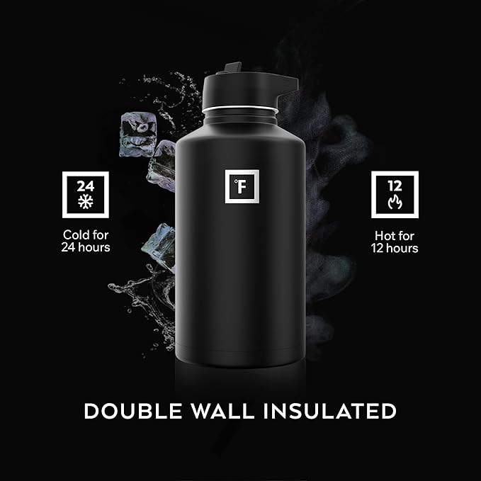 IRON °FLASK Camping & Hiking Hydration Flask - 64 oz Blue Waves - Image 4