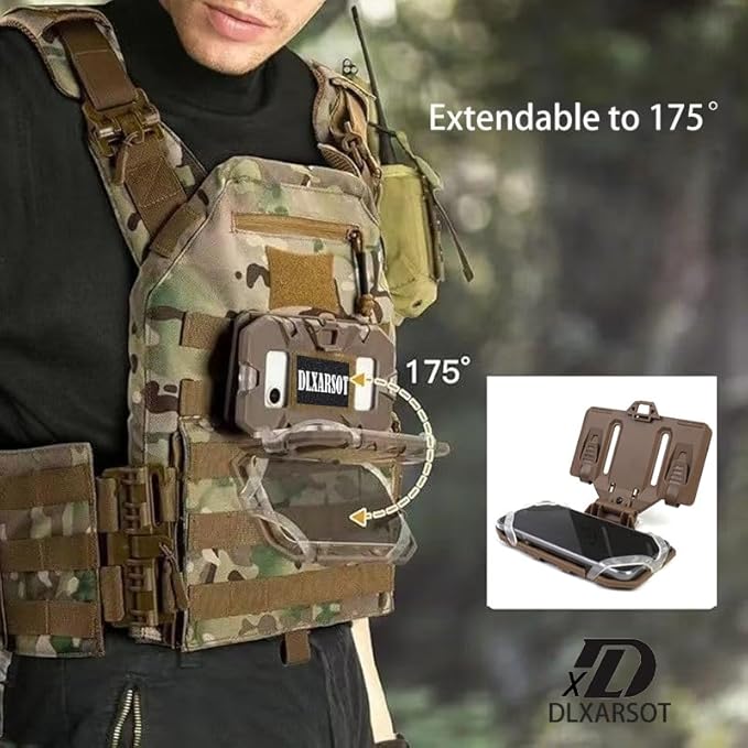 Tactical Airsoft Gear, MOLLE Vest Phone Holder, Universal Chest Phone Board - Image 5
