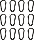Black Carabiner Clip, Includes Mini 2 Inch Carbineers, Small 2.3" D Ring Clip by Unknown