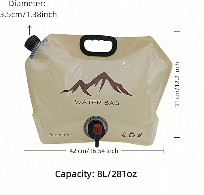8L/281oz Outdoor Collapsible Water Jug BPA-Free w/Adjustable Faucet - Image 3