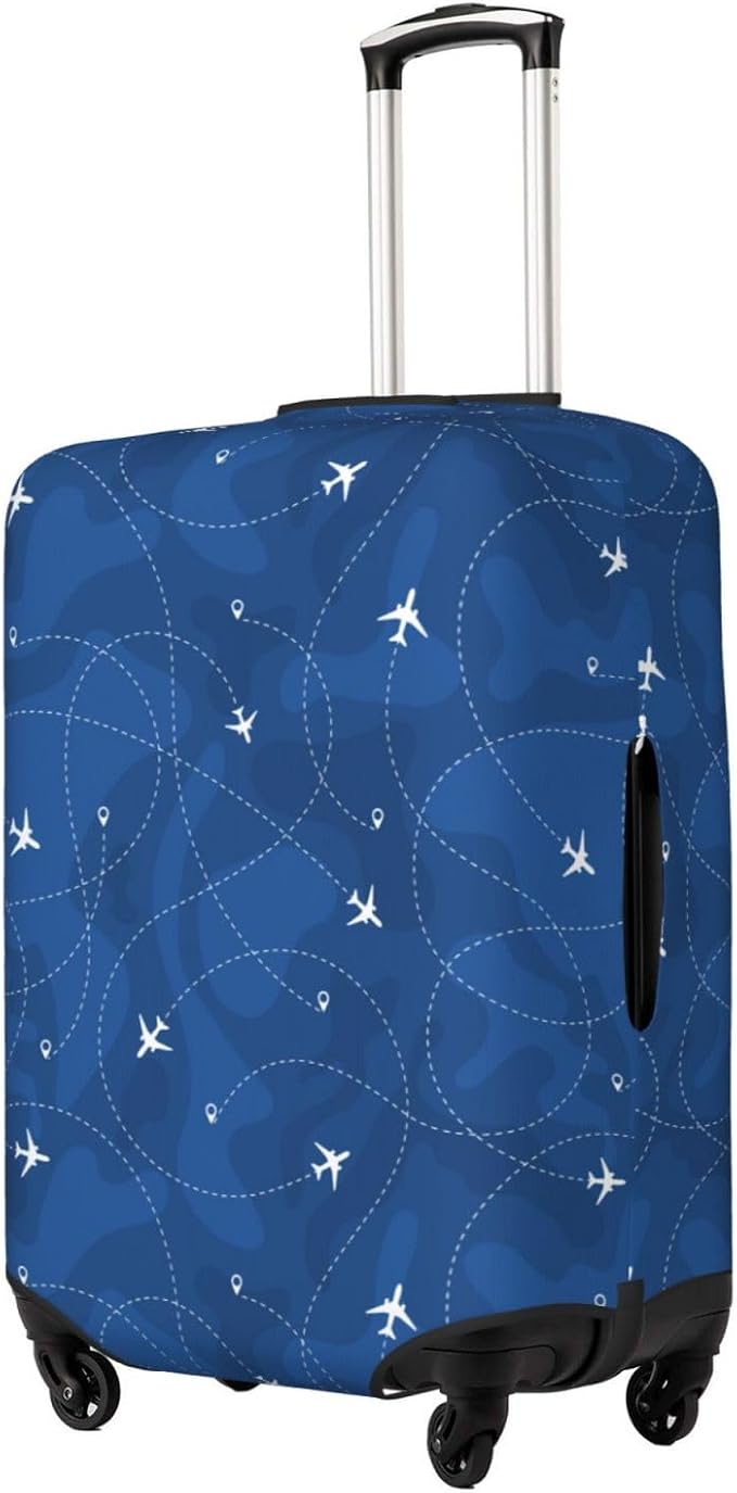 Travel Luggage Cover with Airplane & Route Pattern, Suitcase Protector - Image 2