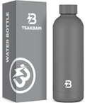 Insulated Water Bottle with Lid, 17 oz Reusable Leak-Proof Metal Stainless by TSAKBAM