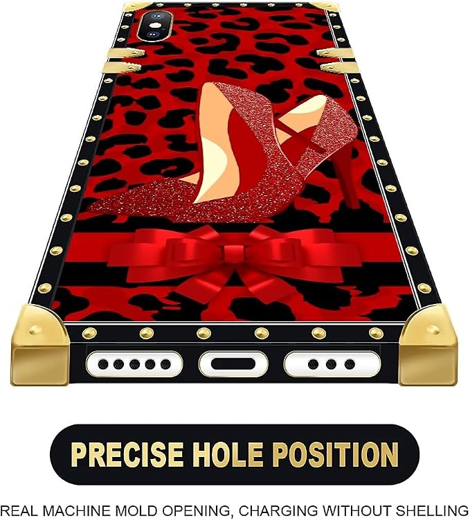 Compatible with iPhone XR Case, Elegant High Heels Luxury Golden Decoration - Image 5