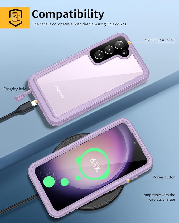 Lanhiem for Samsung Galaxy S23 Case, IP68 Waterproof Dustproof Case - Image 6