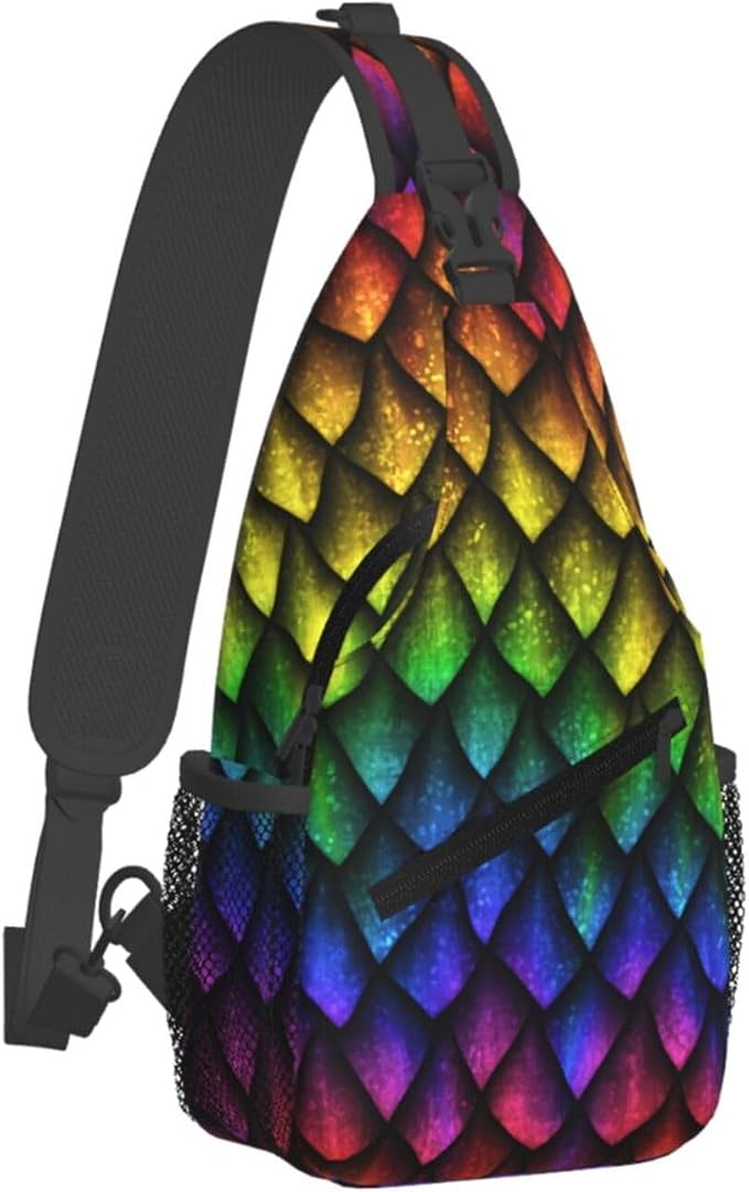 Dragon Scale Sling Bag For Women Men Fashion Animals Skin Backpack Crossbody - Image 2