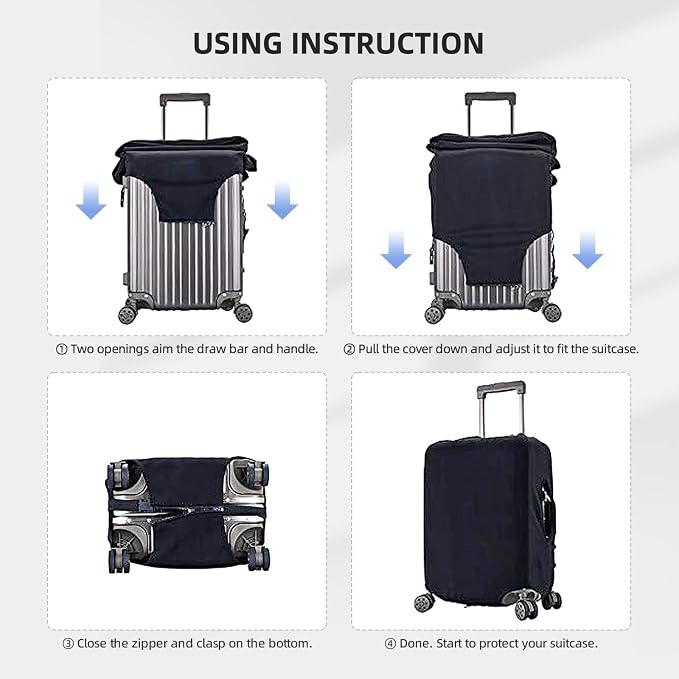 Tropical Vacation Badges Elastic Luggage Cover, Suitcase Protector - Image 7