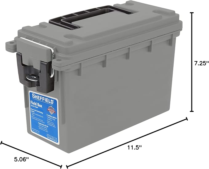 Sheffield 12628 Ammo Storage Box, Stackable .30 Cal Field Boxes, Water and Dust - Image 10