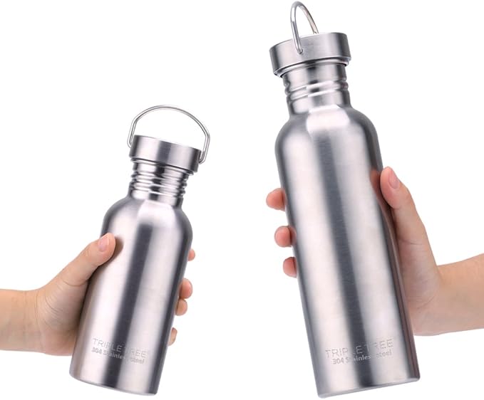 TRIPLE TREE 26 OZ Uninsulated Single Walled Stainless Steel Sports Water Bottle - Image 3