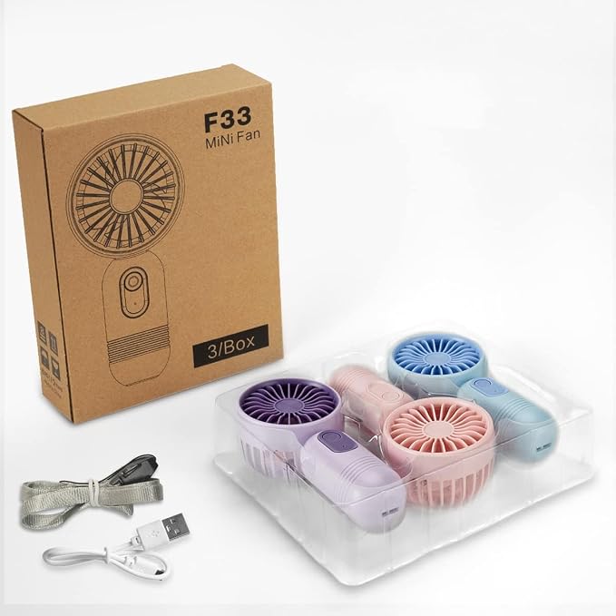 VanSmaGo 3 PCS Portable Handheld Mini Fans, USB Rechargeable Personal Fan - Image 6