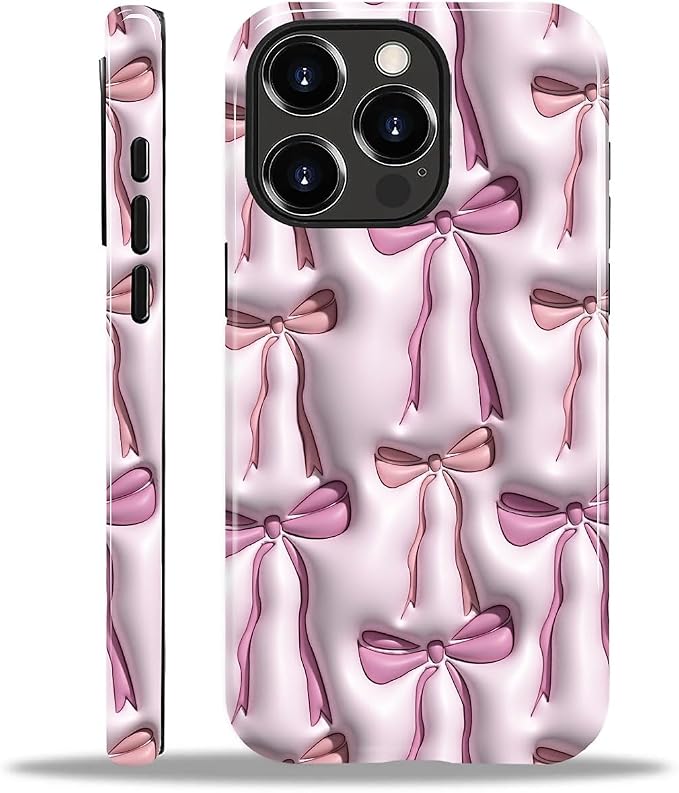 for iPhone 13 Pro Max Case, HL2 Abstract Ribbons Bows Hybrid 2 Layer Hard Shell by Unknown