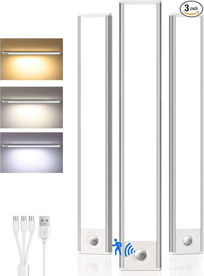 Under Cabinet Lighting Wireless, Rechargeable Battery Motion Sensor Light Indoor by AMETHEUS
