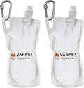 VANPET 1L Hiking Collapsible Water Bottles, 33OZ BPA-Free Plastic Flasks by VANPET