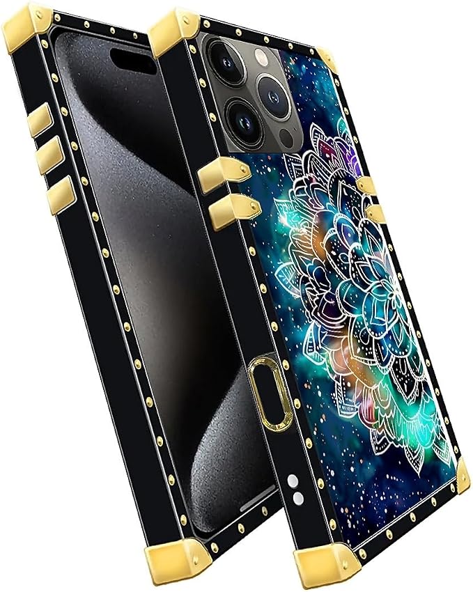 Compatible with iPhone 16 Pro Max Case, Starry Sky Colourful Mandala Luxury - Image 3