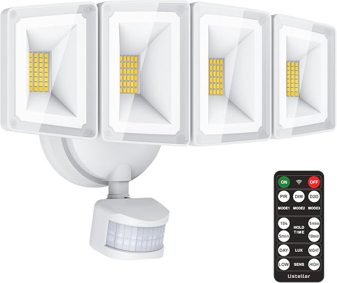 USTELLAR 100W 10000LM LED Security Lights Motion Sensor Outdoor, Remote Control by Ustellar