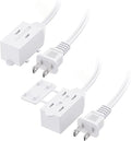Cable Matters 2-Pack 16 AWG 2 Prong Extension Cord 10 ft, 13A 3-Outlet by CableMatters